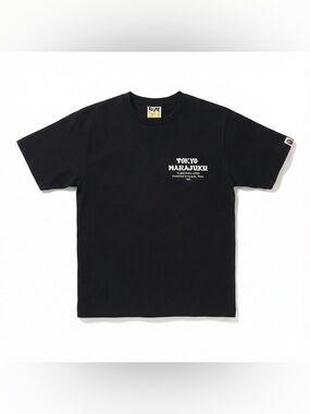 A Bathing Ape Tokyo Harajuku Black Short-Sleeve Logo Tee